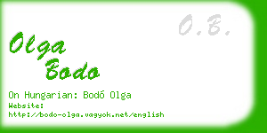 olga bodo business card